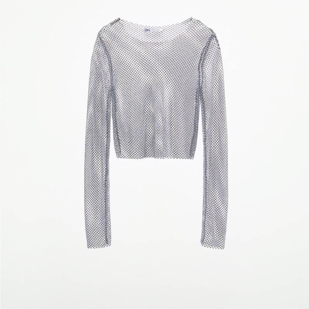 SHIMMER MESH CROP TOP